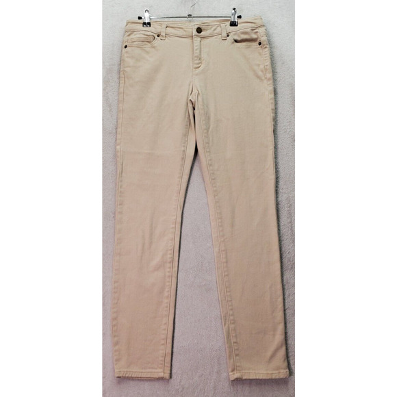 Michael Kors Pants Womens Size 4 Khaki Cotton Light Wash Mid Rise Skinny Pockets - Picture 1 of 9